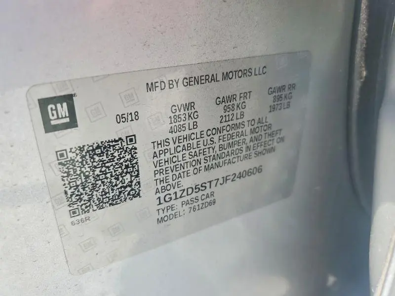 2018 CHEVROLET MALIBU LT  