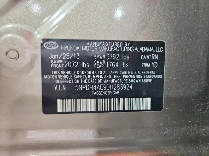 2013 HYUNDAI ELANTRA GLS  