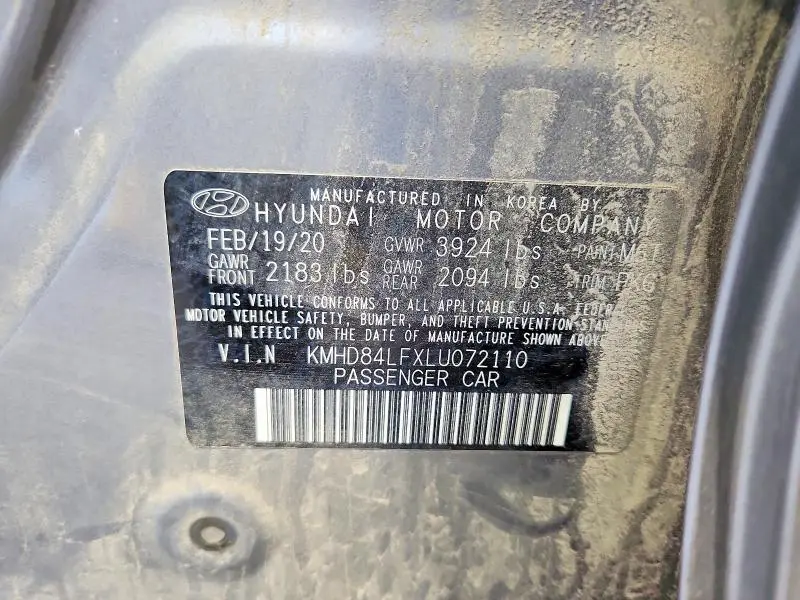 2020 HYUNDAI ELANTRA SEL  