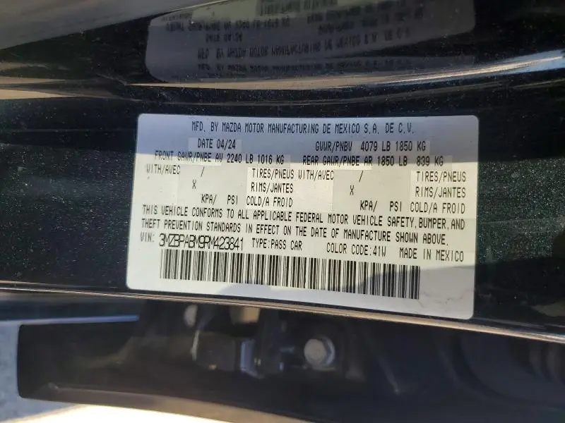 2024 MAZDA 3 SELECT SPORT  