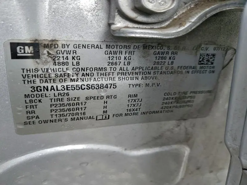 2012 CHEVROLET CAPTIVA SPORT  