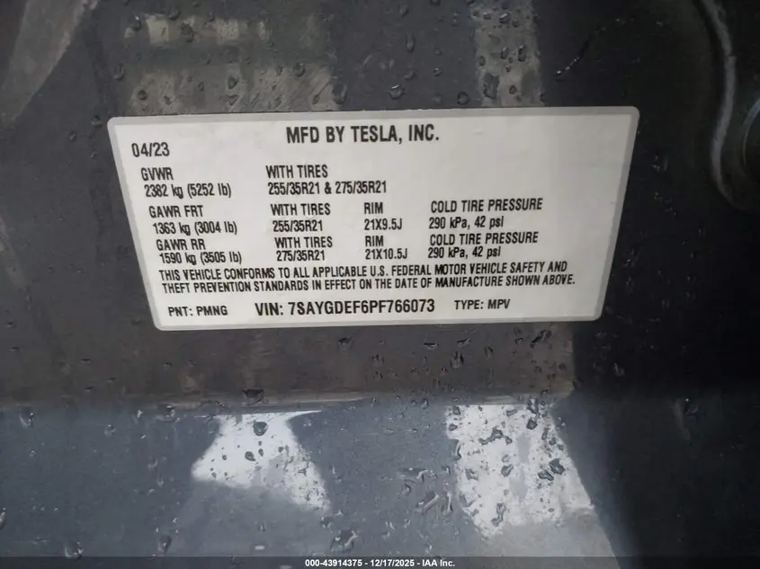 2023 TESLA MODEL Y PERFORMANCE DUAL MOTOR ALL-WHEEL DRIVE