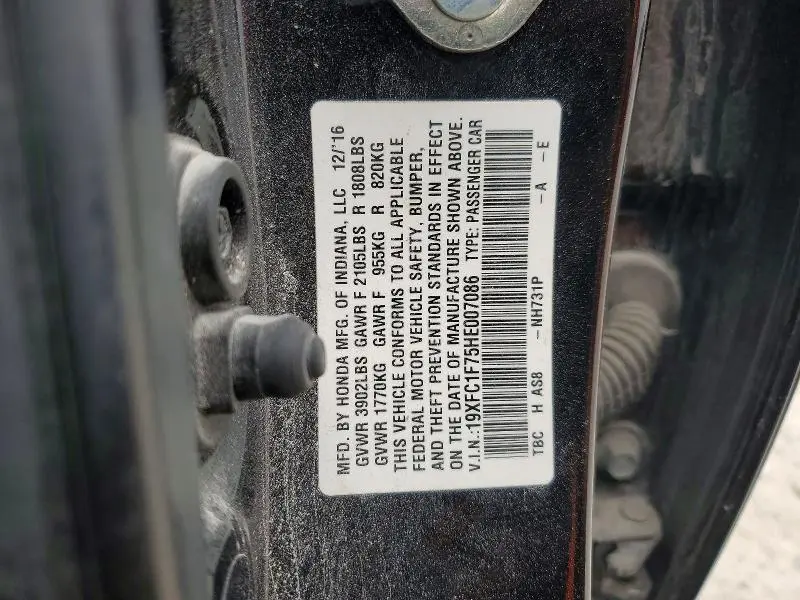 2017 HONDA CIVIC EXL  