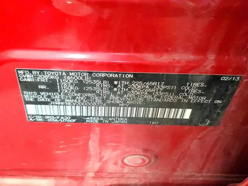 2013 TOYOTA RAV4 XLE  