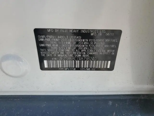 2010 SUBARU FORESTER XS  