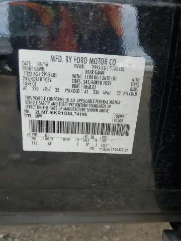 2016 LINCOLN MKX SELECT