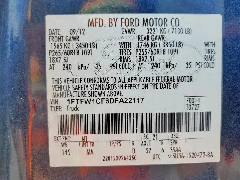 2013 FORD F150 SUPERCREW  