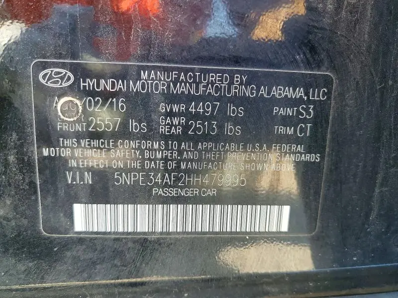 2017 HYUNDAI SONATA SPORT  