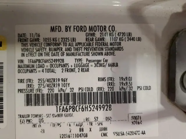 2017 FORD MUSTANG GT