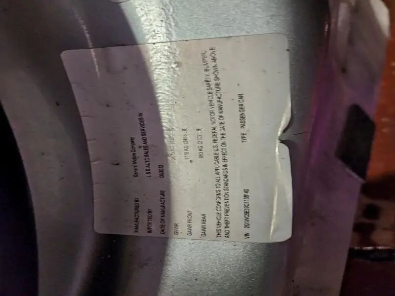 2012 CHEVROLET IMPALA LTZ  