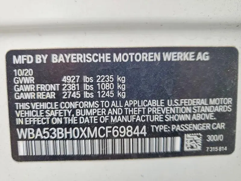2021 BMW 530 I  