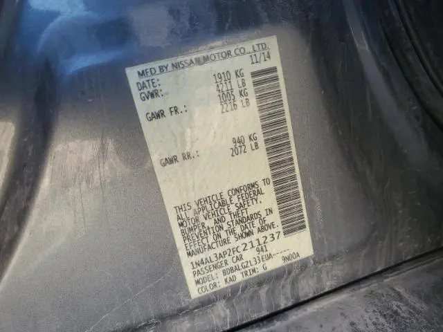 2015 NISSAN ALTIMA 2.5  