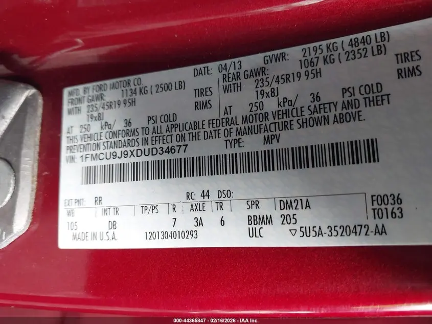 2013 FORD ESCAPE TITANIUM