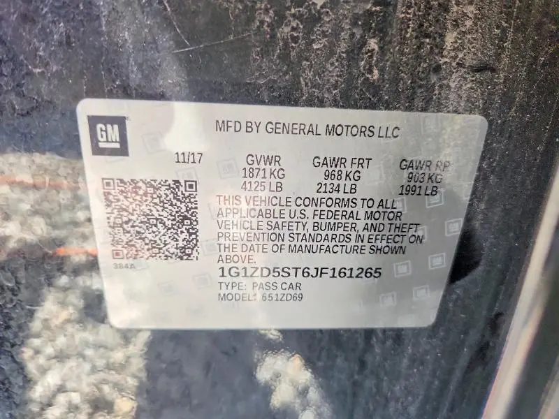 2018 CHEVROLET MALIBU LT  
