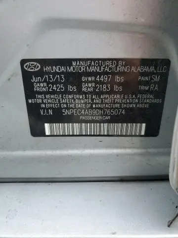 2013 HYUNDAI SONATA SE  