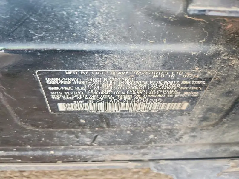 2015 SUBARU FORESTER 2.5I PREMIUM  