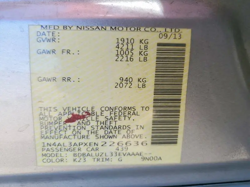 2014 NISSAN ALTIMA 2.5  