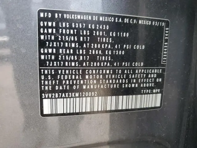 2019 VOLKSWAGEN TIGUAN SE