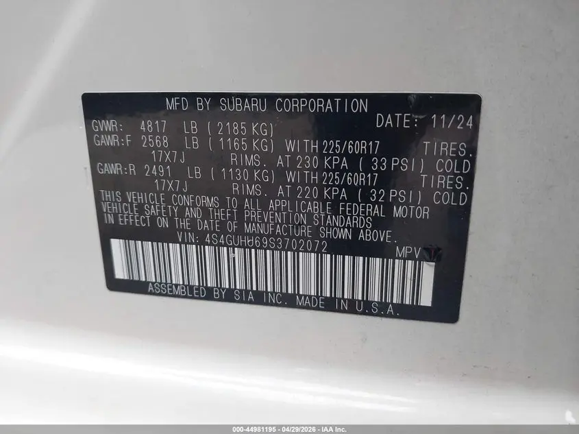 2025 SUBARU CROSSTREK WILDERNESS