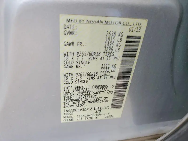 2013 NISSAN FRONTIER S  