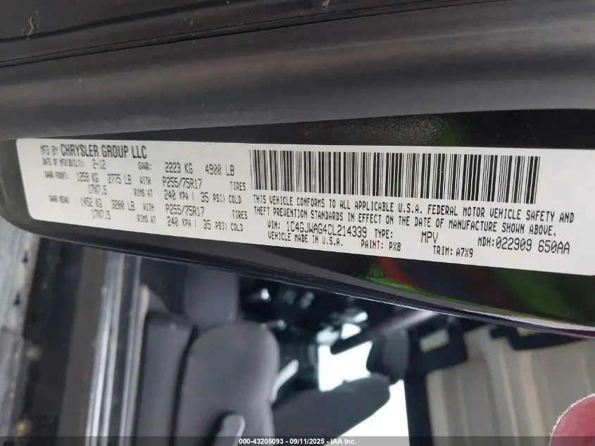 2012 JEEP WRANGLER SPORT