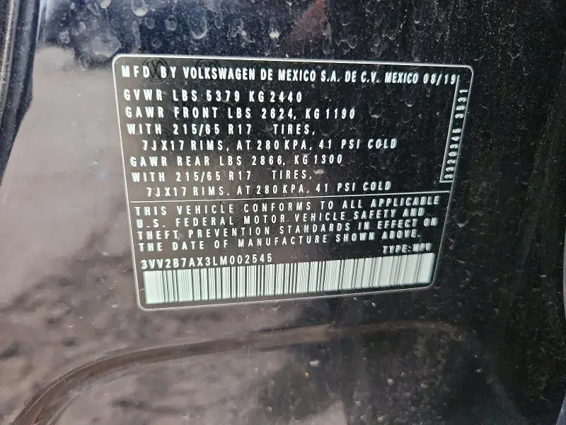 2020 VOLKSWAGEN TIGUAN SE  