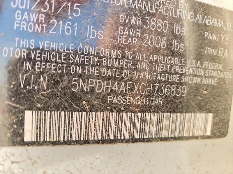 2016 HYUNDAI ELANTRA SE  
