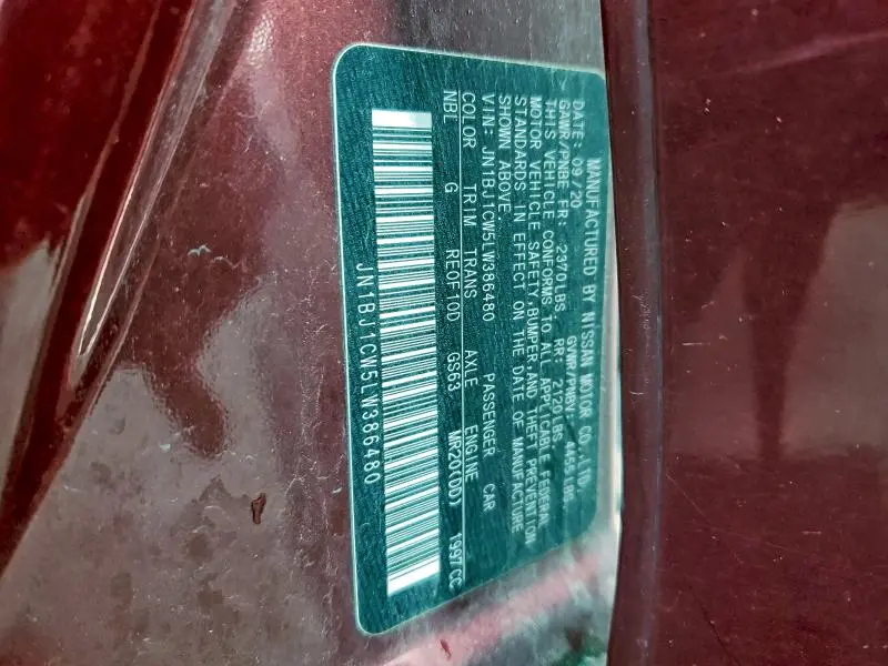 2020 NISSAN ROGUE SPORT S  