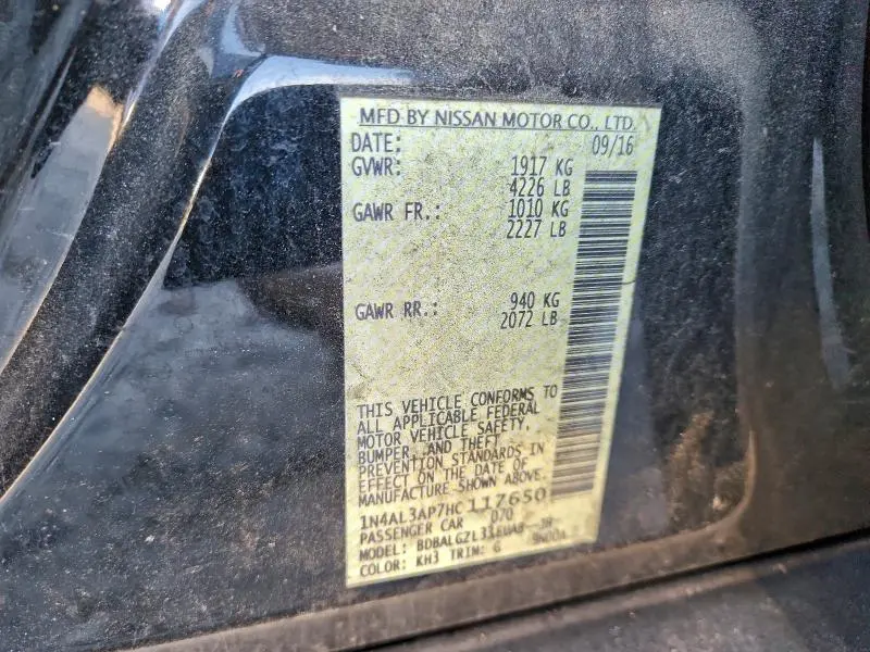 2017 NISSAN ALTIMA 2.5  