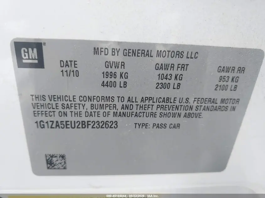 2011 CHEVROLET MALIBU LS