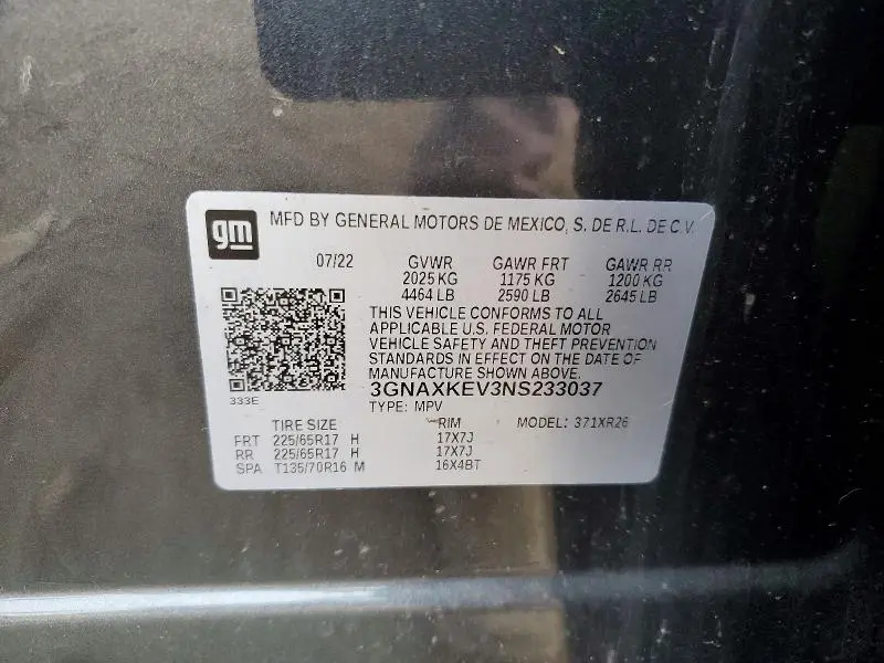 2022 CHEVROLET EQUINOX LT  