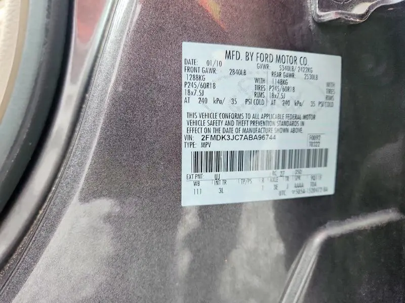 2010 FORD EDGE SEL  