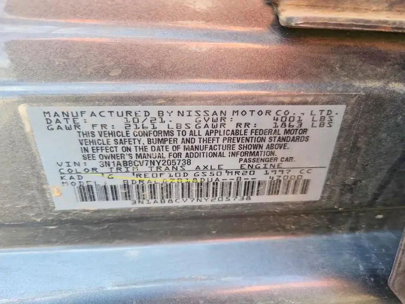 2022 NISSAN SENTRA SV  