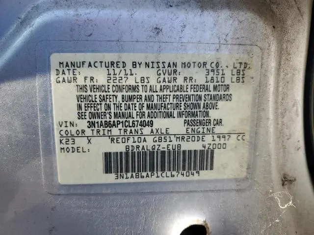 2012 NISSAN SENTRA 2.0  