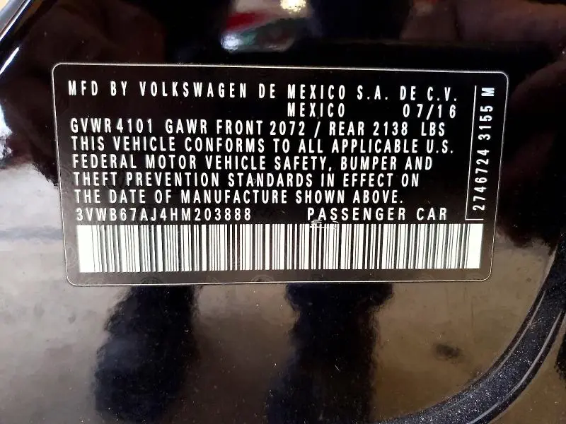 2017 VOLKSWAGEN JETTA SE  