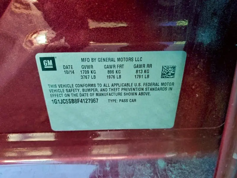 2015 CHEVROLET SONIC LT  