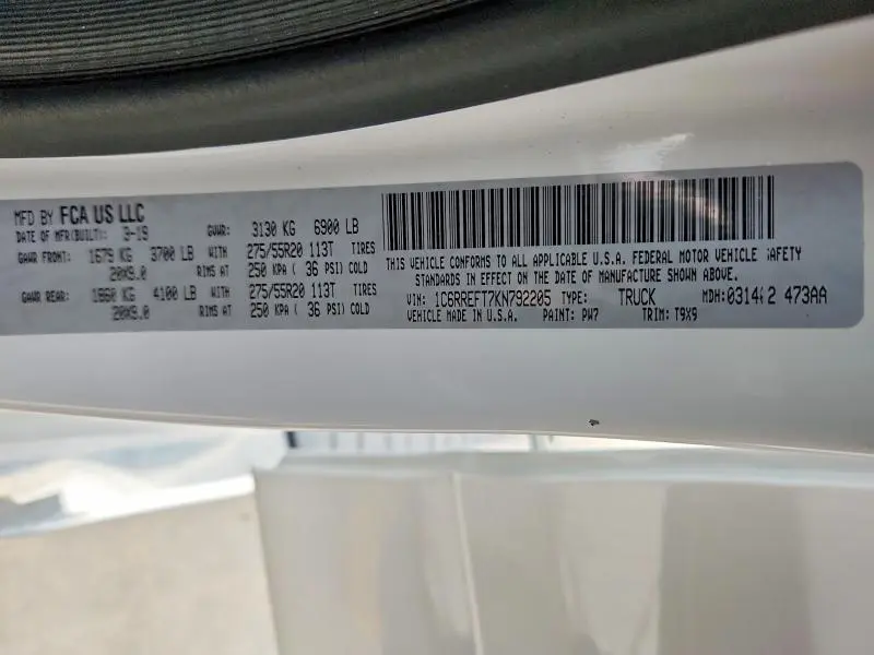 2019 RAM 1500 BIG HORN  