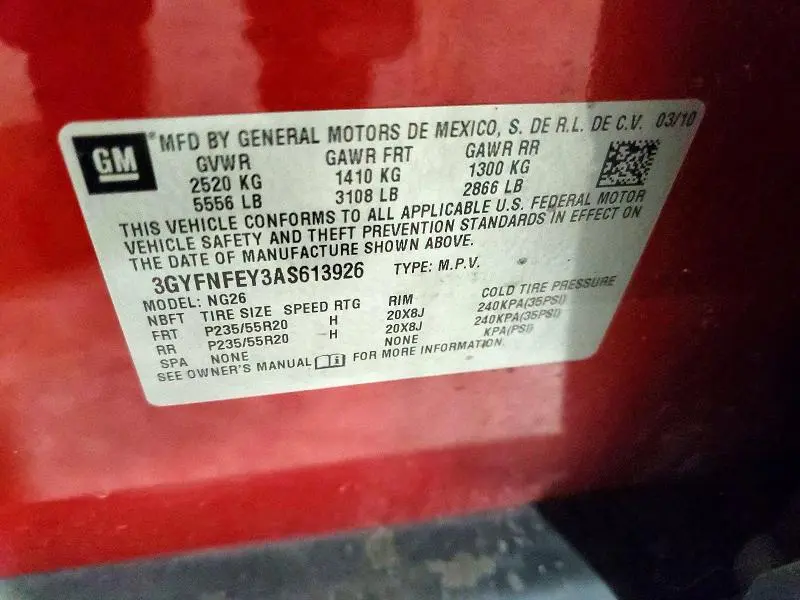 2010 CADILLAC SRX PREMIUM COLLECTION  