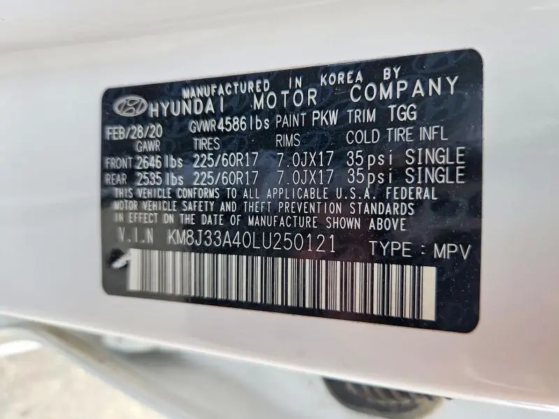 2020 HYUNDAI TUCSON VALUE  