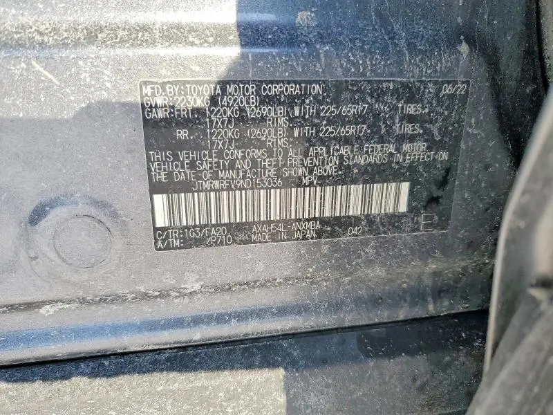 2022 TOYOTA RAV4 XLE  