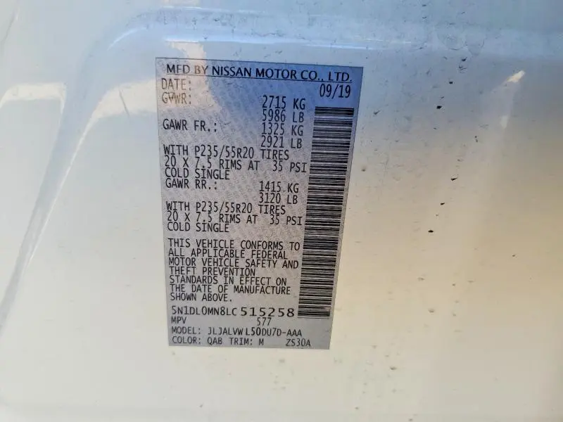 2020 INFINITI QX60 LUXE  