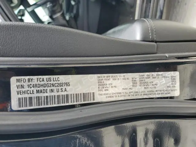 2022 DODGE DURANGO GT  