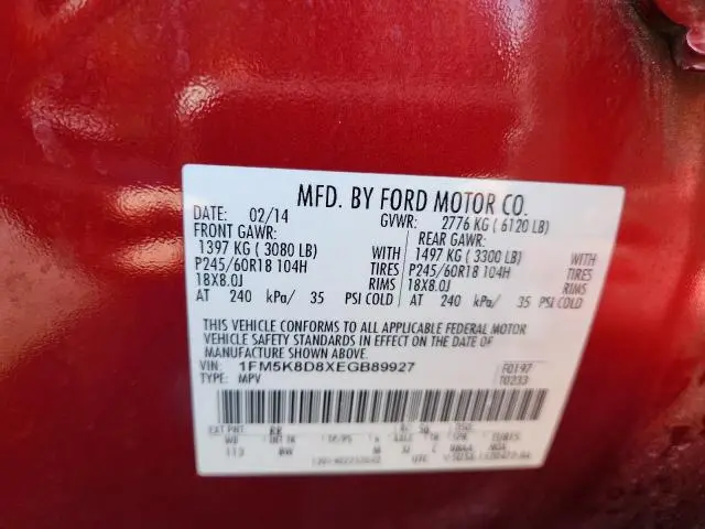 2014 FORD EXPLORER XLT  