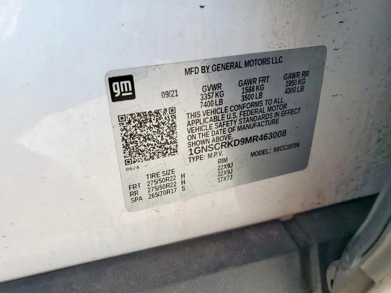 2021 CHEVROLET TAHOE C1500 RST  