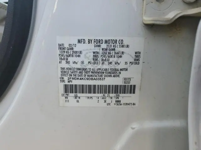 2013 FORD EDGE LIMITED  