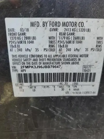 2018 FORD EDGE SEL  