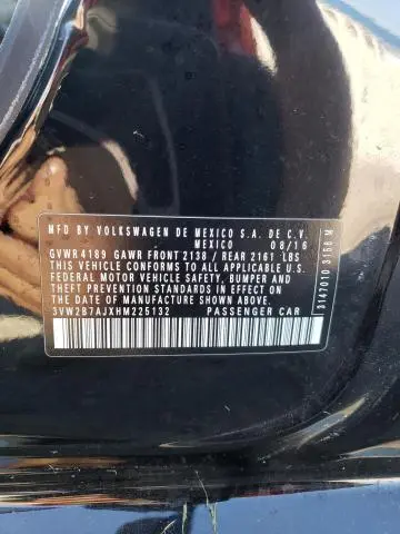 2017 VOLKSWAGEN JETTA S  