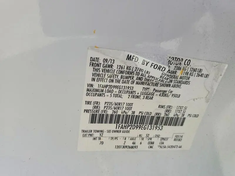 2014 FORD TAURUS SE  