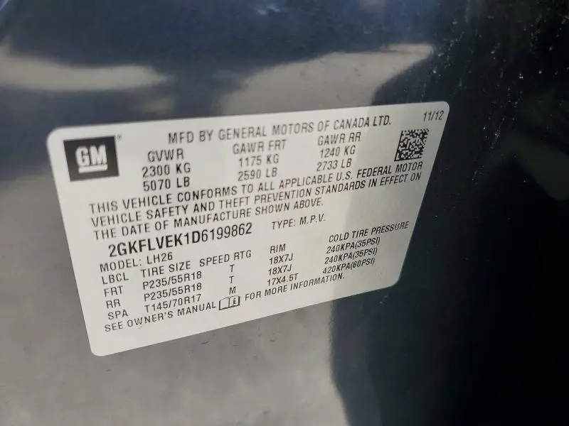 2013 GMC TERRAIN SLT  