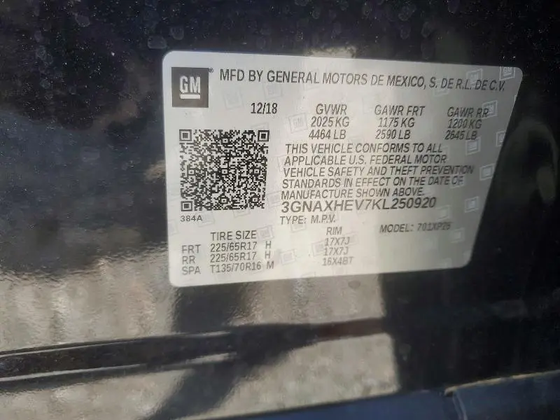 2019 CHEVROLET EQUINOX LS  